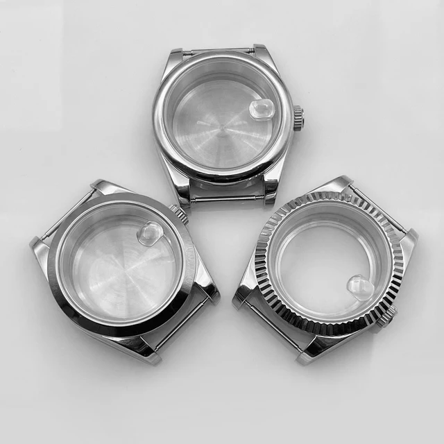 BOTIONI 36mm/39mm Srebrna Koperta Zegarka Szafirowa Pasuje do Mechanizmu NH35 NH36 NH34 Skośne Krawędzie Dobra Jakość Stal Nierdzewna 316L