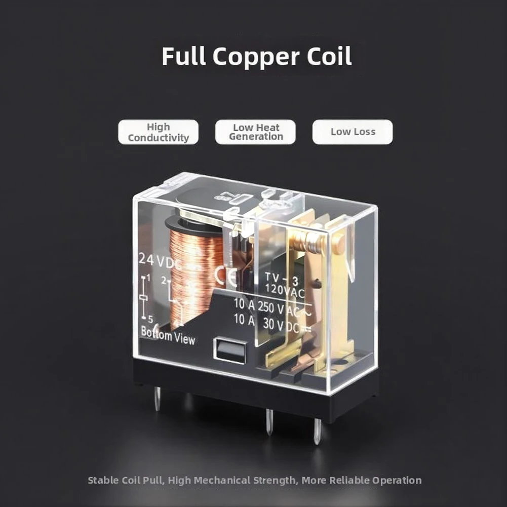 2pcs Small Electromagnetic Connector DC24V 5-Pin and 8-Pin Solderable Design for Reliable Switching Applications
