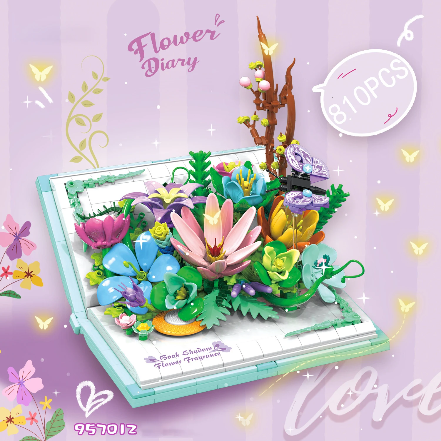 

Идея Цветочный Дневник Строительный Кирпич Мечта Бабочка Цветы Мини Блок 3D Книга Строительная Модель Наборы Игрушки Для Девочек Подарки