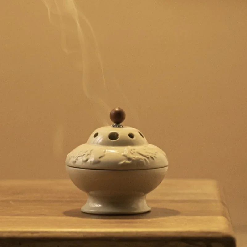 Plant Ash Ceramic Incense Burner for Home Aromatherapy Sandalwood Agarwood Holder Meditation Yoga Zen Decor