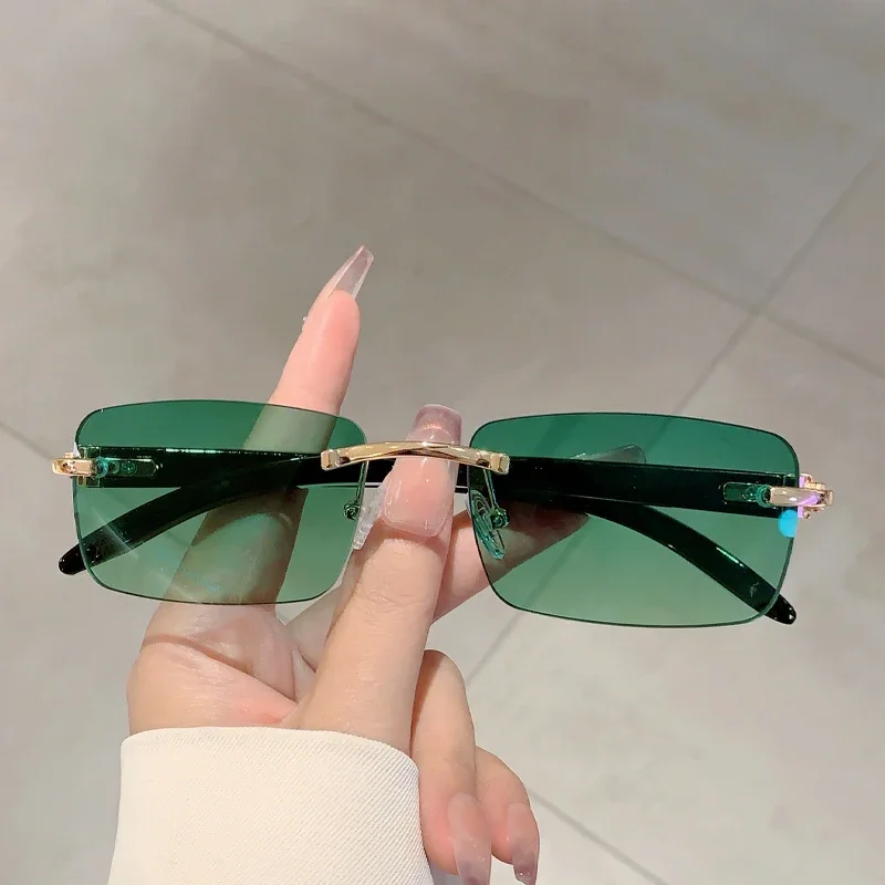 Gm lumias retângulo sem aro óculos de sol masculino moda gradiente ao ar livre causal tons feminino na moda design da marca luxo óculos de sol