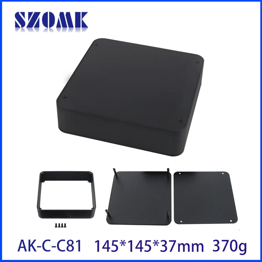 SZOMK AK-C-C81 145*145*37mm Factory Custom Extrusion Network Metal Aluminum Mini Computer Enclosures Case