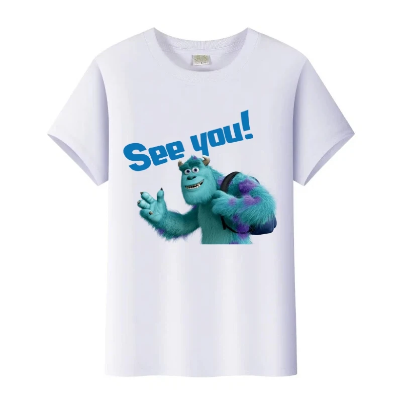

Fashion Disney Monsters University Anime Children t-shirt Boys O-Neck Tees Man Loose Top Summer Girl Blouses Unisex Women Tshirt