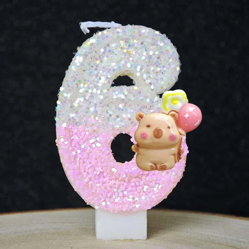 New Capybara Candles Cake Decorating  Theme 0-9 Number Candles Cake Topper Kids Birthday Party Baby Shower  Gift Supplie view 4