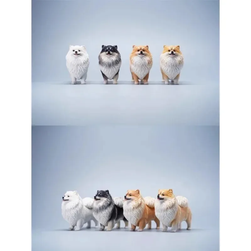 

JXK 12 Inch Dog Model Exquisite and Compact Pet Dog Model Figurie with Four Colors Doll Pomeranian Simulation Model