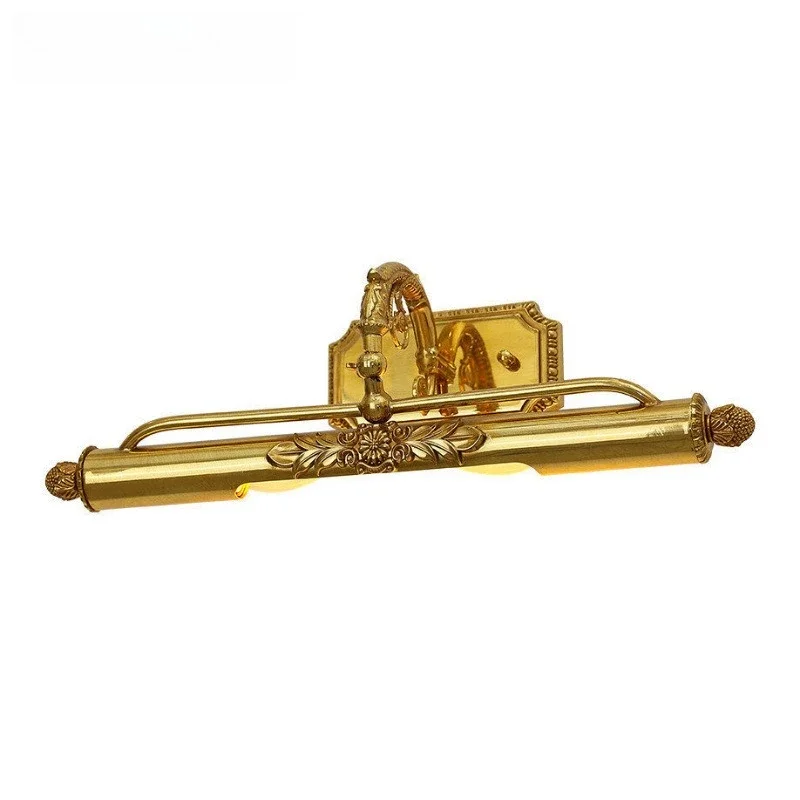 Mirror lamp Oil painting lamp Photo lamp Full copper mirror headlight French European retro bathroom toilet comb