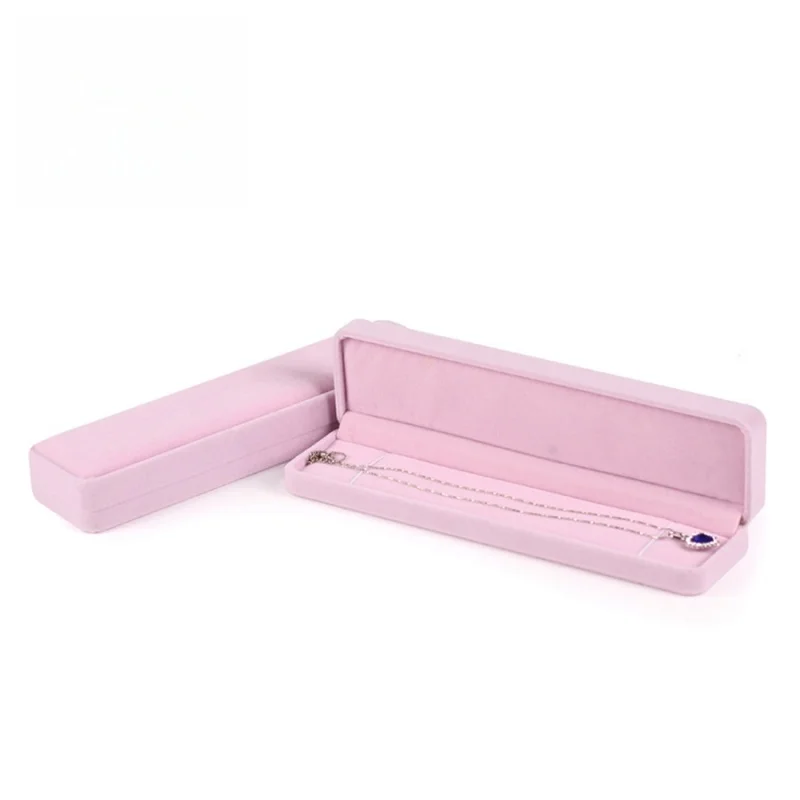Cute Velvet Ring Box Classical Ring Bearer Case Pink Jewelry Gift Box for Engagement Proposal Wedding - view 6
