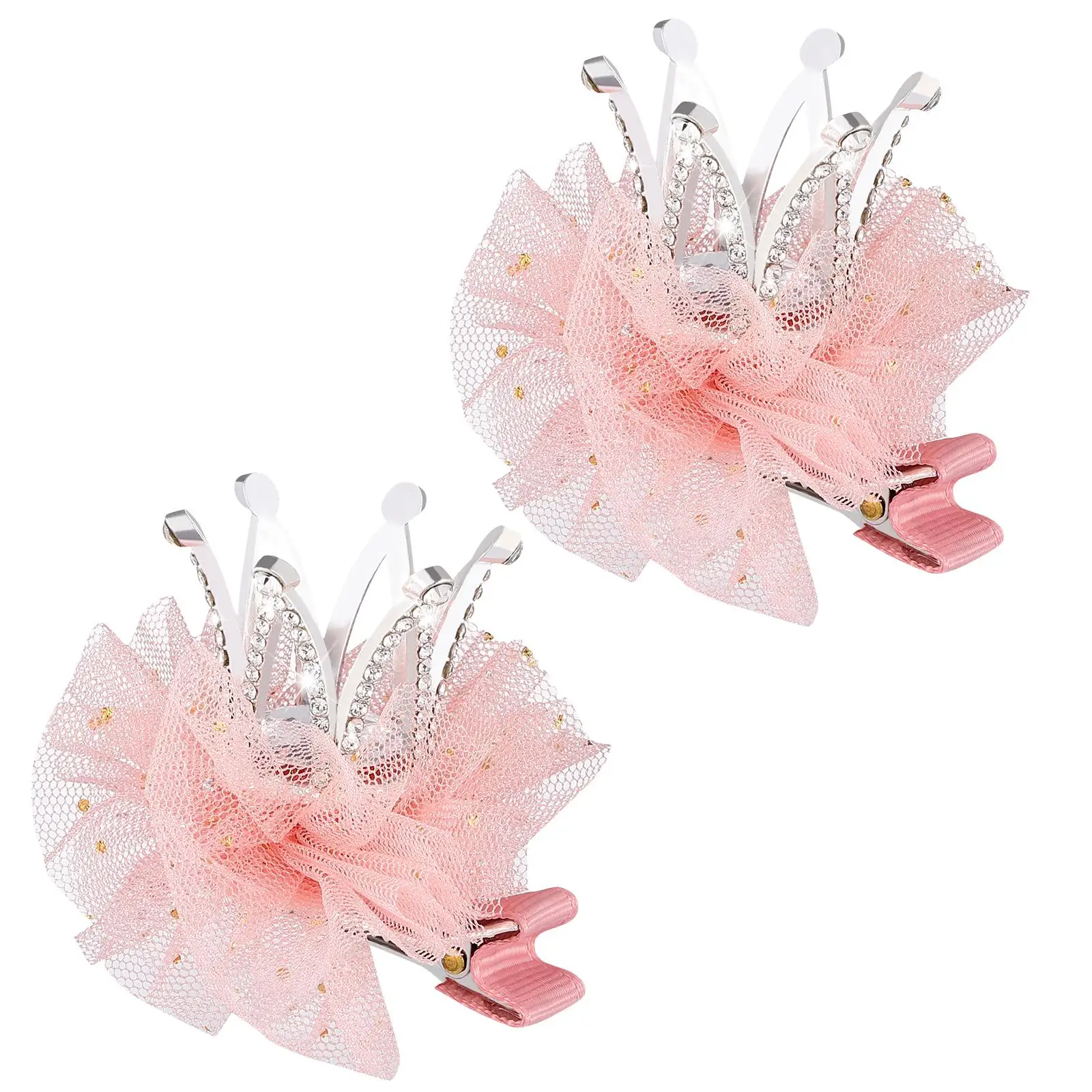 

2Pcs Kids Hair Clips Toddler Girl Accessories Durable Mesh Toddler Hair Clips Decor Birthday Masquerade Carnival Stage