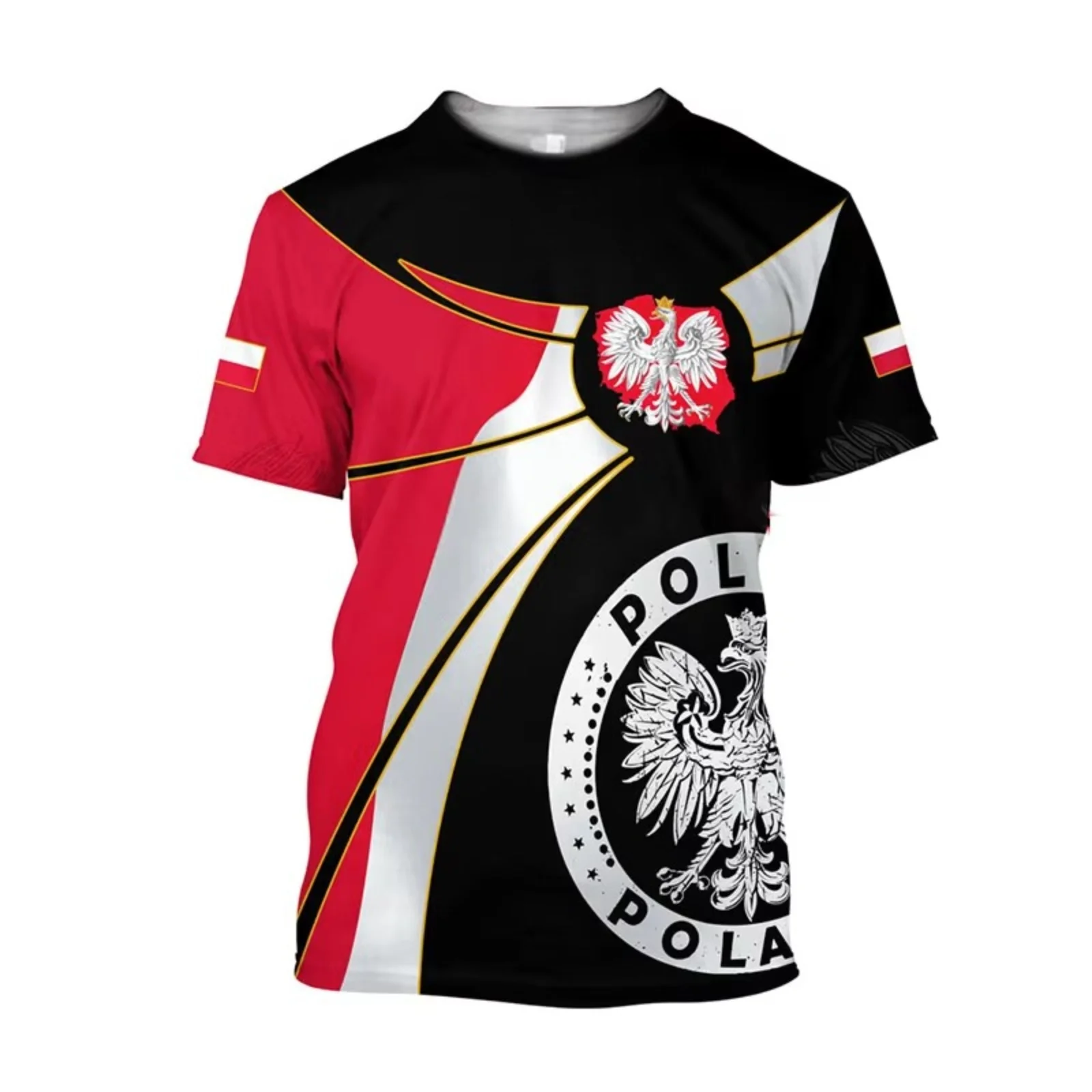 Men's clothing Polish flag 3D printed T-shirt Men's clothing