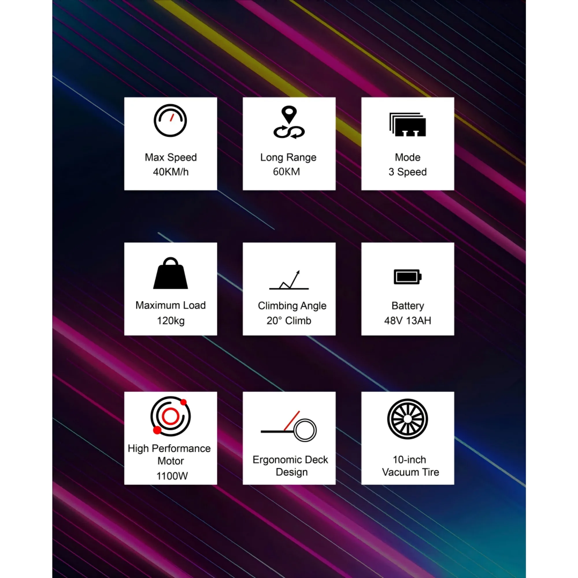 سكوتر كهربائي DT08 للبالغين، طاقة ذروة 1100 وات، بطارية 48 فولت 13 أمبير في الساعة، إطارات مفرغة مقاس 10 بوصات، نظام تعليق مزدوج سكوتر إلكتروني قابل للطي #3