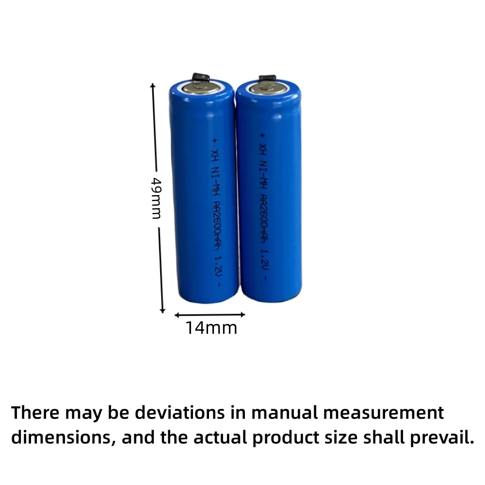 New AA Rechargeable Battery 1.2V 2600mAh AA NiMH Battery with Solder Pins for DIY Electric Razor toothbrush Toys