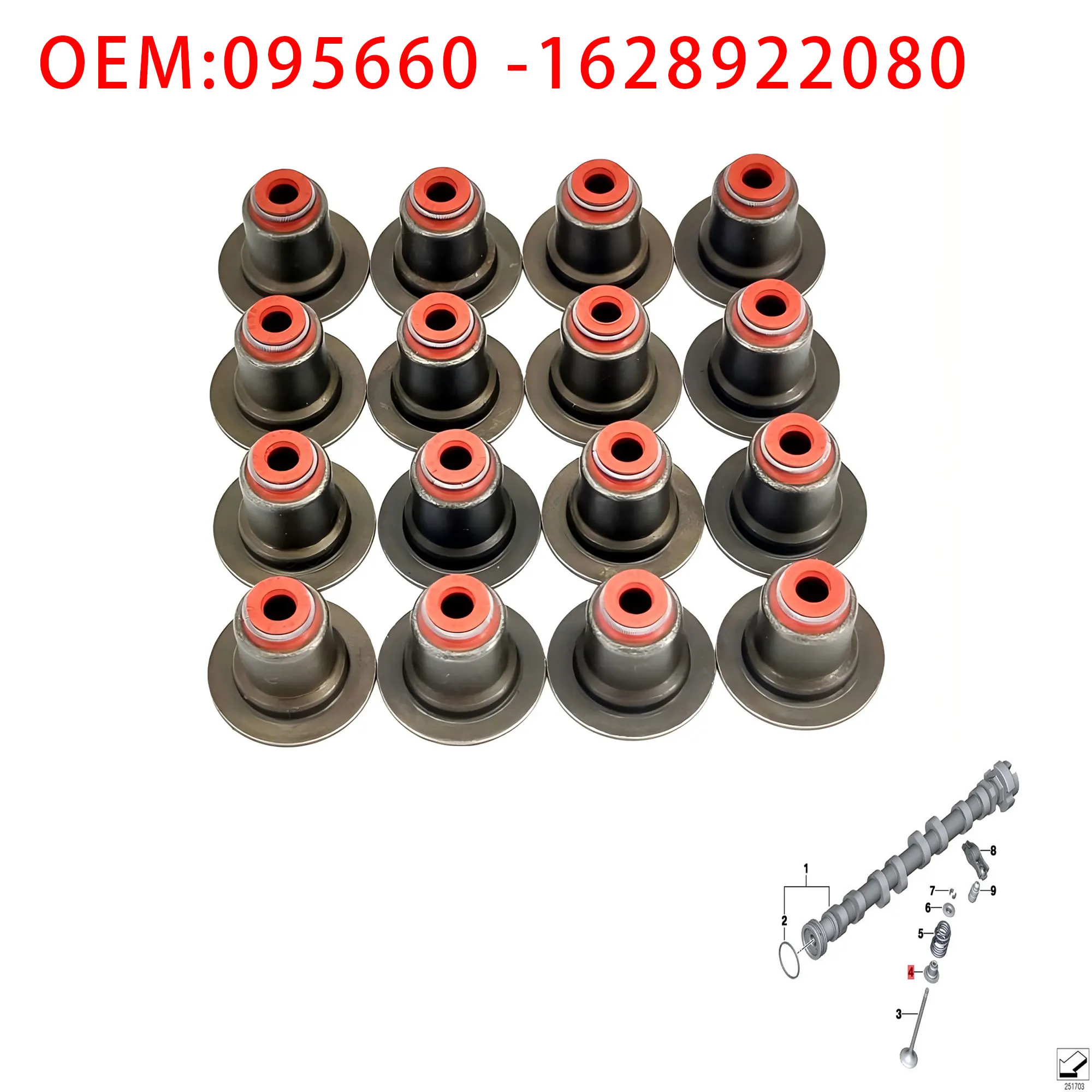 

OEM:095660,11340033950,1628922080 Baificar Brand New Original Valve Oil Seal For Peugeot 207 308 408 RCZ Citroen And BMW mini
