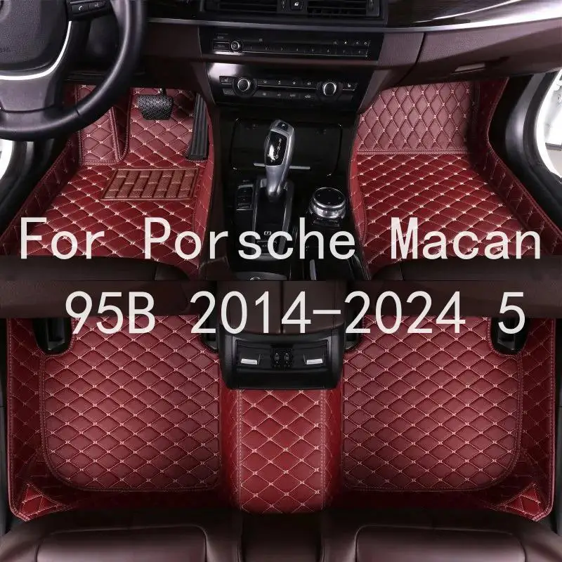 Tappetini per auto personalizzati LHD/RHD per Porsche Macan 95B 2014-2024, 5 posti, impermeabili, resistenti alle macchie, antiscivolo, design a profilo profondo, resistenti all'usura, inodori,