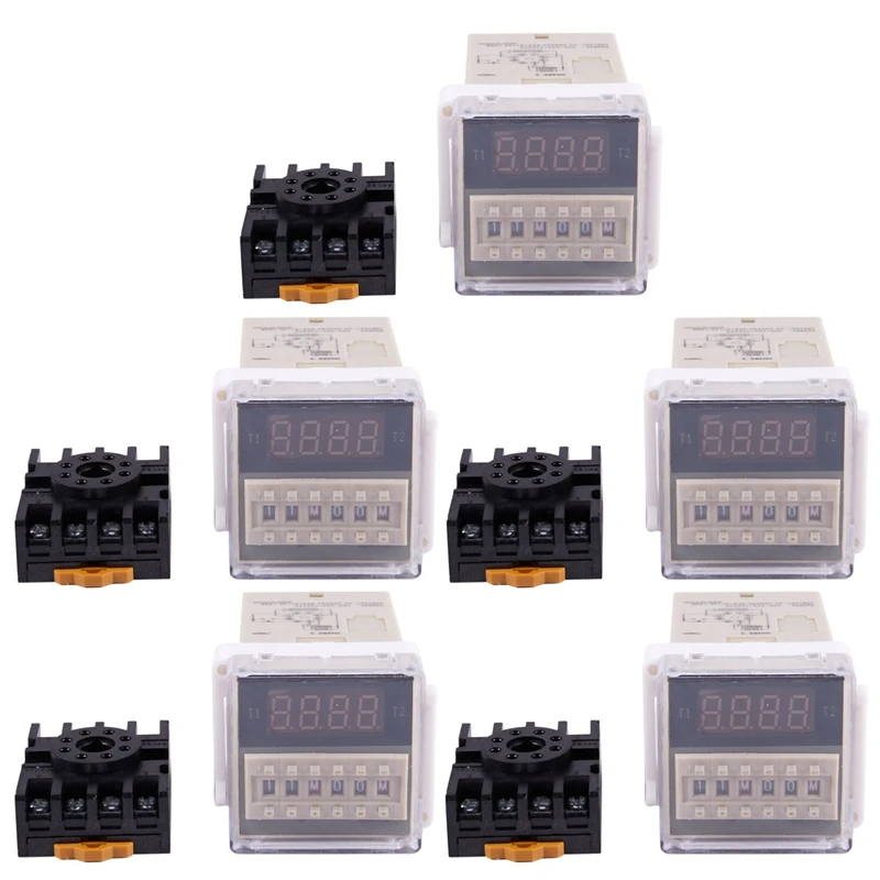 5x Ac 220V 5a Programmeerbare Dubbele Vertraging Relay Apparaat DH48S-S