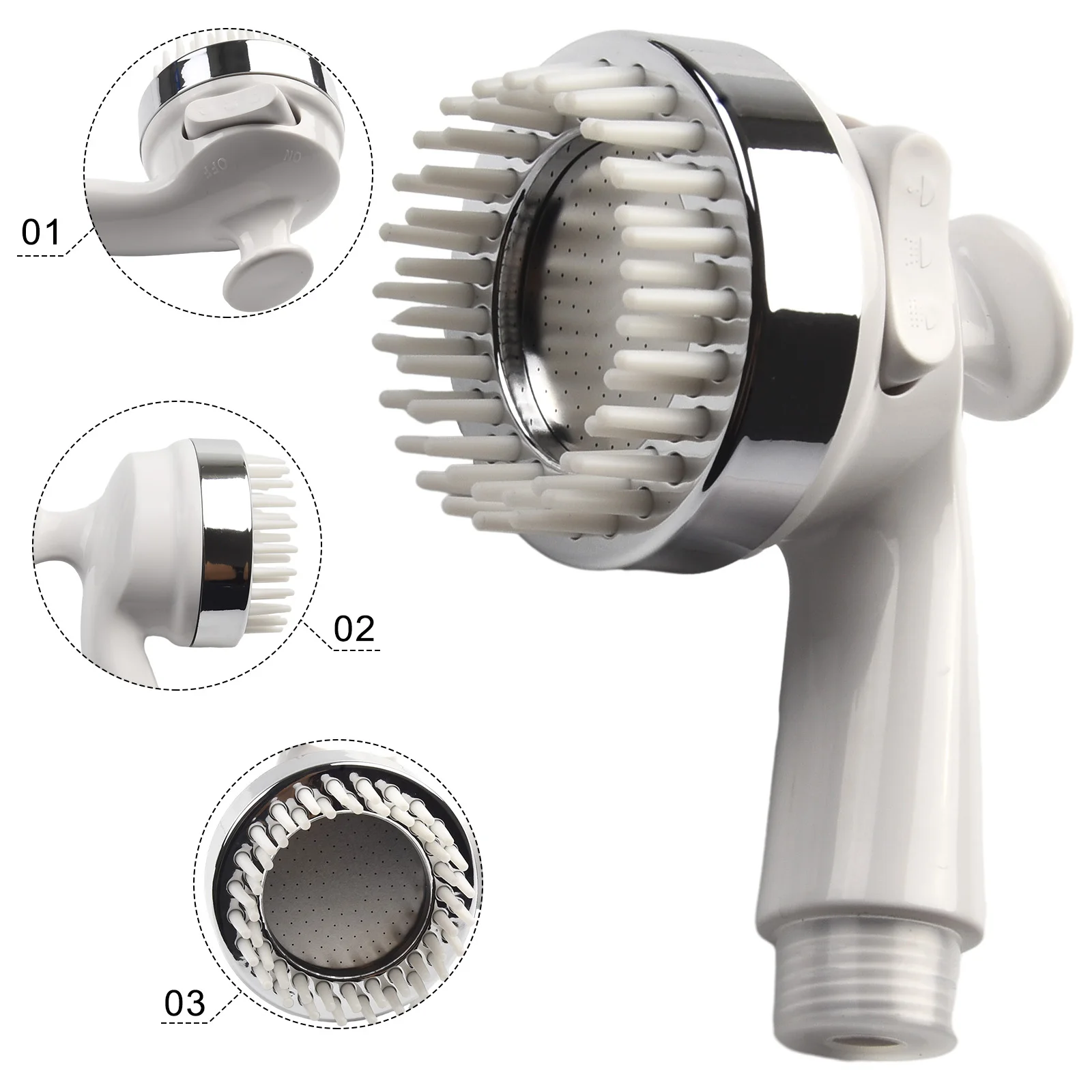 

Powerful Pressurized Shower Head with Massage Function Easy to Hold Suitable for Washbasins Bathtubs Laundry Rooms