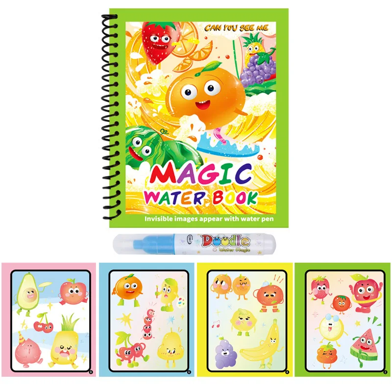1pc herbruikbaar watertekenboek magisch waterboek rommelvrij magisch schilderblok met hervulbare waterpen leren onderwijs speelgoed
