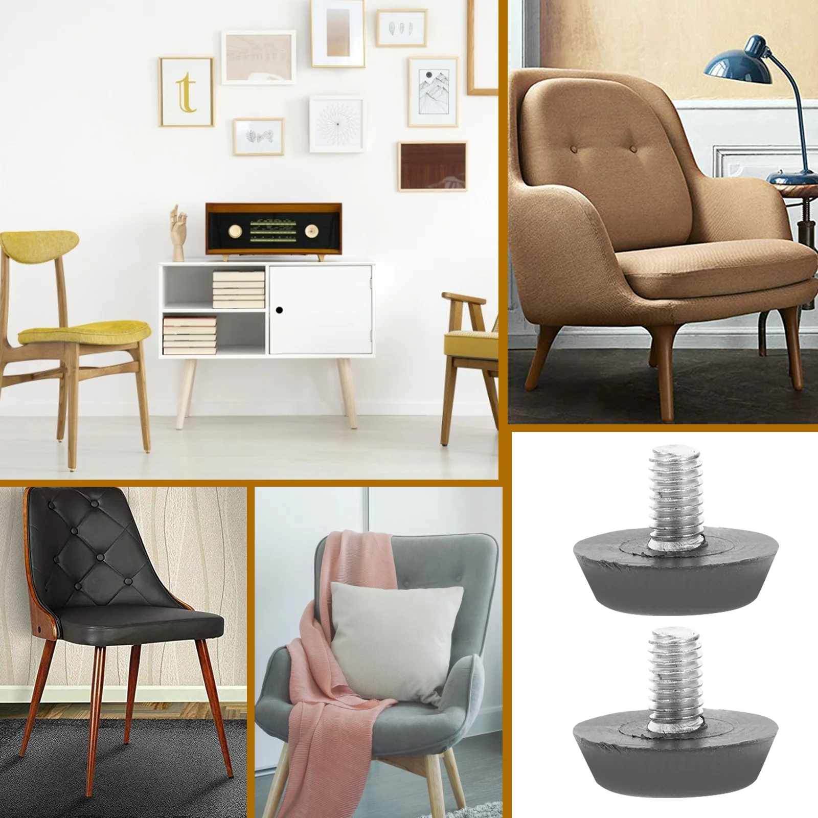 

100pcs Adjustable Feet Levelers For Furniture Smooth Bottom Table Leg Leveling Feet Suitable For Carpet Laminate Tile Floors