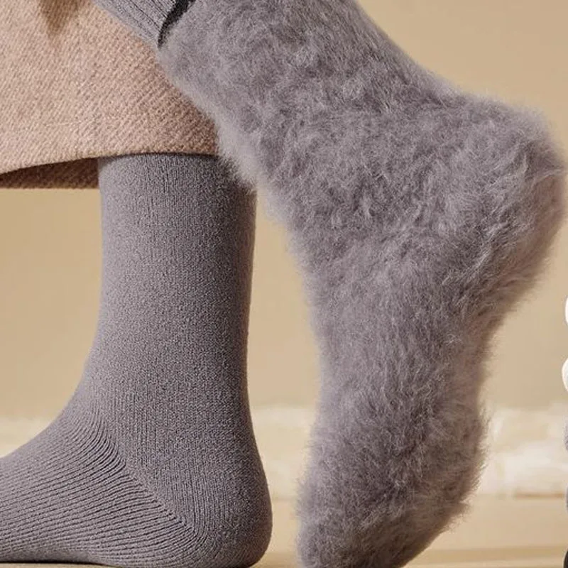 Winter Thermal Fleece Socks Thickened Mink Velvet Warm Middle Tube Floor Socks for Men Women Soft Casual Antifreeze Snow Sock