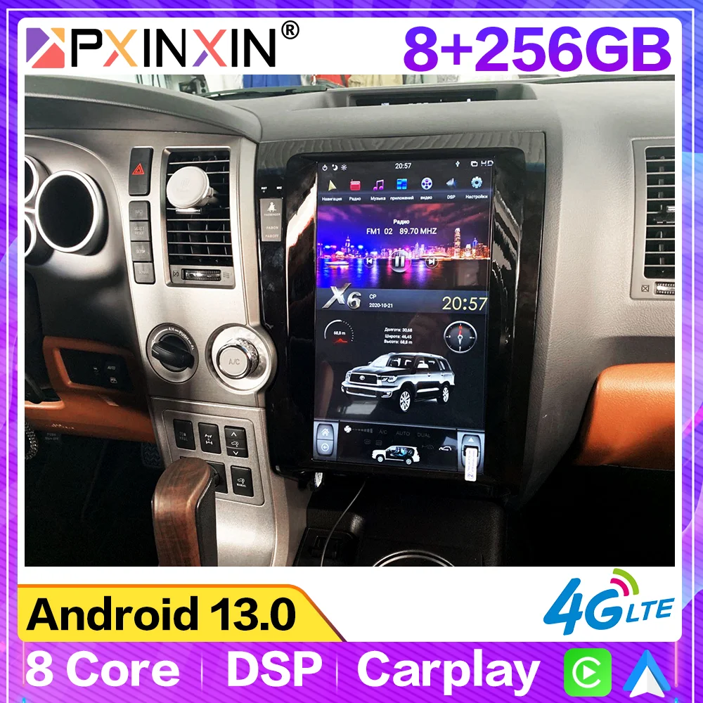 

13.6" Android 13 Auto GPS Navigation Screen For For Toyota Tundra 2007-2011 CarPlay Car Radio Stereo Multimedia Player Head Unit