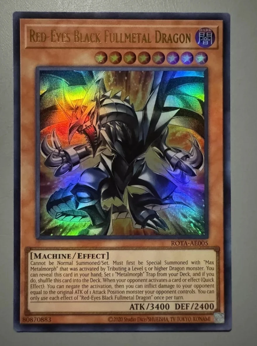 

Yugioh KONAMI Duel Monsters ROTA-AE005 Red-Eyes Black Fullmetal Dragon Ultra Редкая азиатская английская коллекция мятная карта