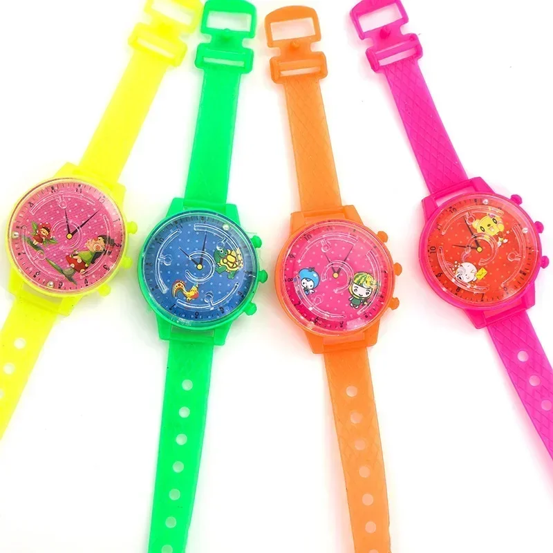 Children's Watch Toys Mini Color Maze Toys Plastic Labyrinth Ball Kids Birthday Party Favors Baby Gift Present