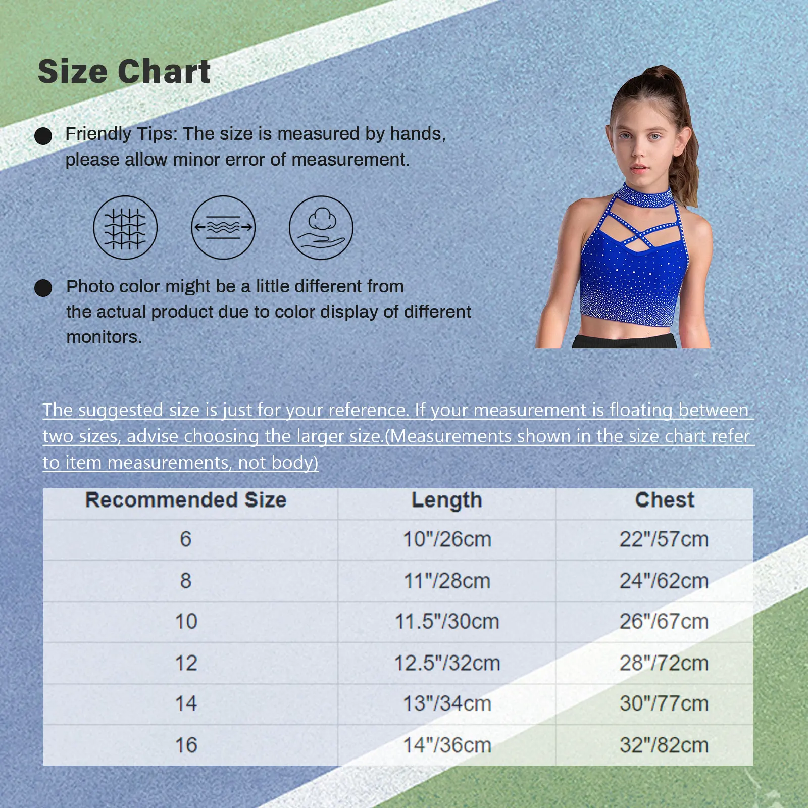 طفل فتاة رياضية الشكل التزلج على الجليد الجمباز ملابس رقص الرسن أكمام حجر الراين المحاصيل الأعلى مع طماق لعرض المرحلة #5