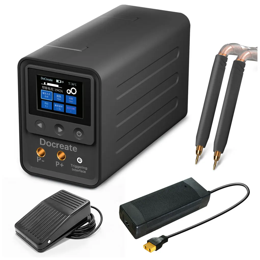 Portable Battery Spot Welder US/EU Plug Dual Farad Spot Welder with 3326J Capacitor LCD Display 001-998 Gears Adjustable Feature