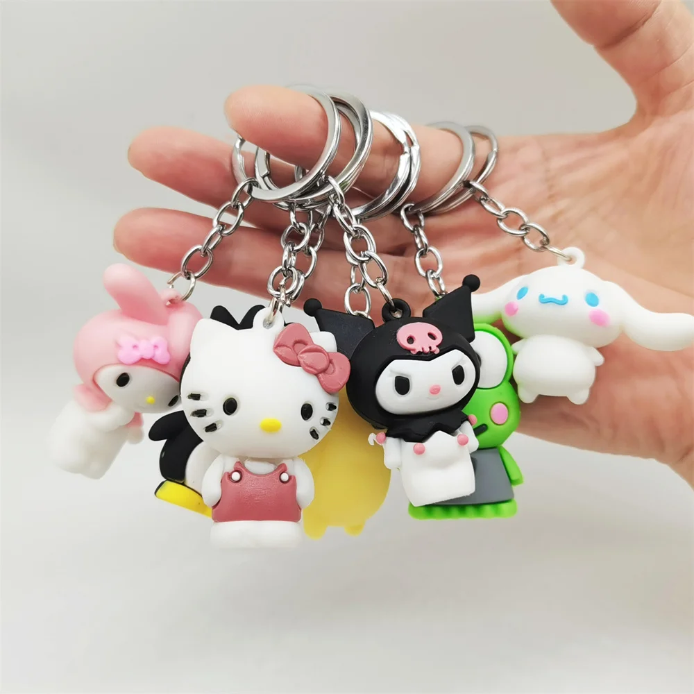 Anime Sanrio Schlüssel bund Kuromi Cinna moroll Hallo Kitty Schlüssel anhänger meine Melodie Auto Schlüssel ring Anhänger Tasche Cartoon Sanrio Zubehör Geschenk