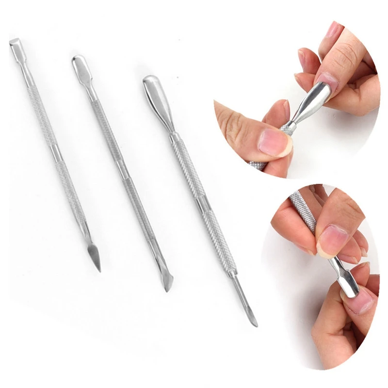 6Pcs Nail Art Stainless Steel Cuticle Spoon Remover Pusher Manicure Pedicure Set