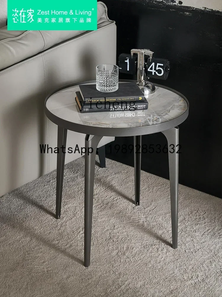 LYY Modern Simple Coffee Table Ceramic Panel Coffee Table  Side Metal Corner Table