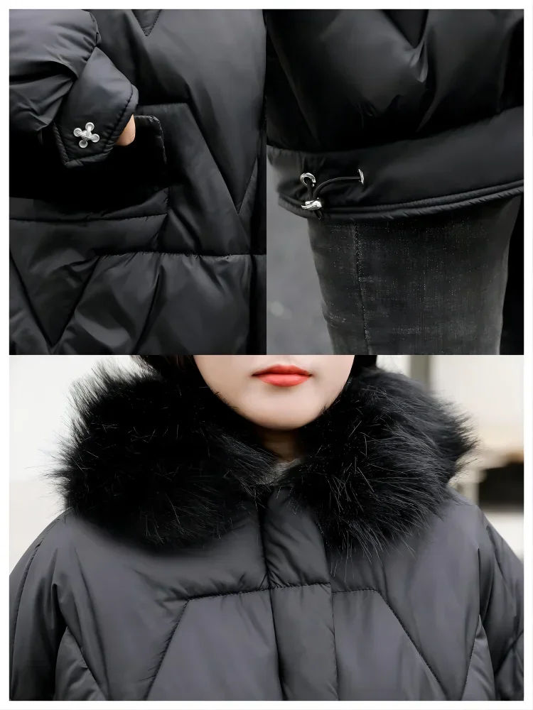 Winter Coat for Women Cotton-padded Clothes New Black Vintage Thickening Parkas Loose Casual Oversize Coat Winter Jacket Women