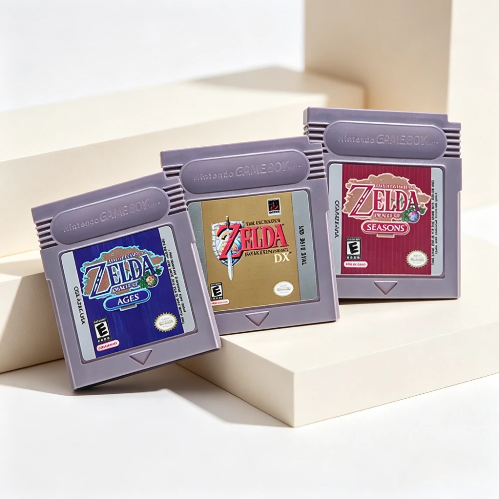 Image of Zelda-Serie GBC 16-Bit-Videospielkassette Spielkonsolenkarte Zelda Links Awakening Oracle of Ages Seasons Hochwertig für GBC