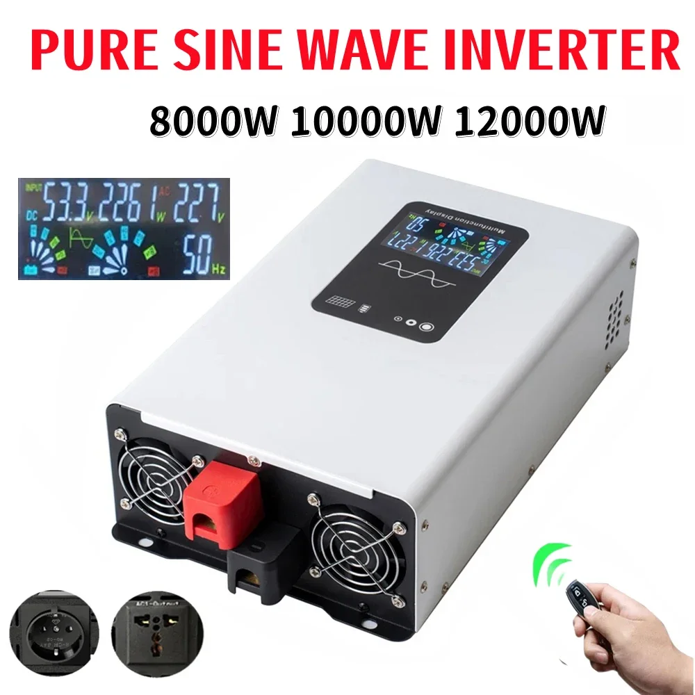 5000W 10000W 12000W Pure Sine Wave Inverter 12v 220v Power 24V 48V 60V 72V Converter Solar Car Inverters Off Grid Wall-mounted
