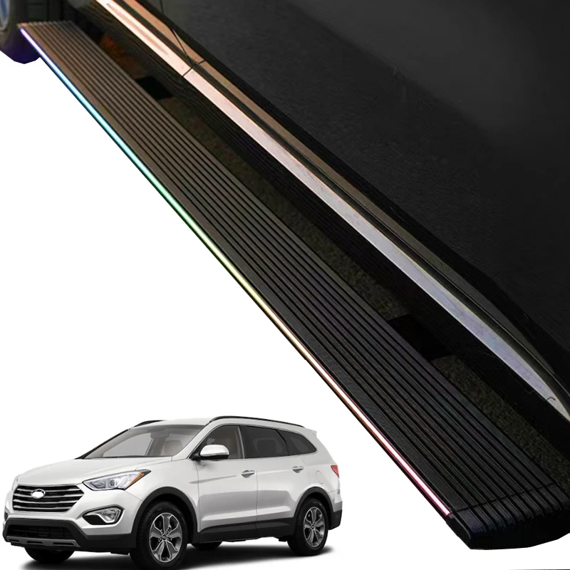 

Автомобильные боковые подножки STLF из алюминиевого сплава с LED-подсветкой для Hyundai Santa Fe 2013+