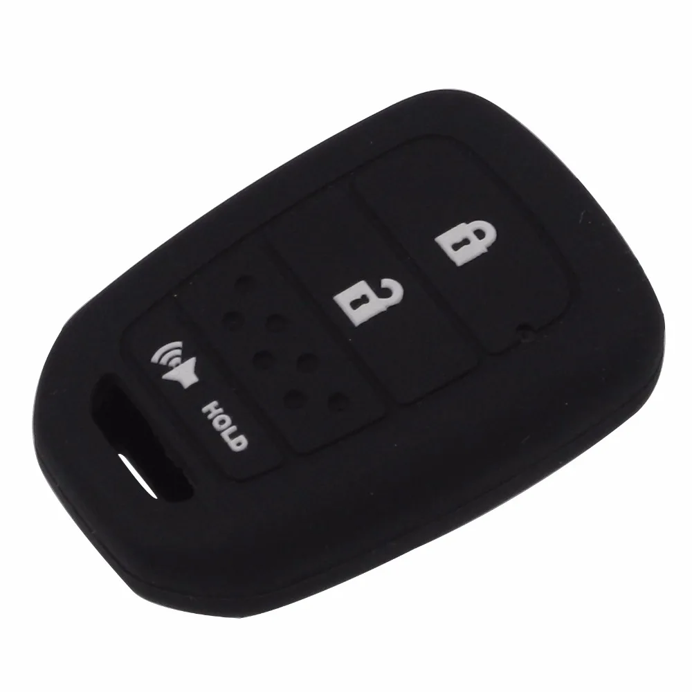 Jingyuqin New 3 Buttons Silicone Car Key Fob Cover Case Shell For Honda HRV / Accord Fit Remote With Hold