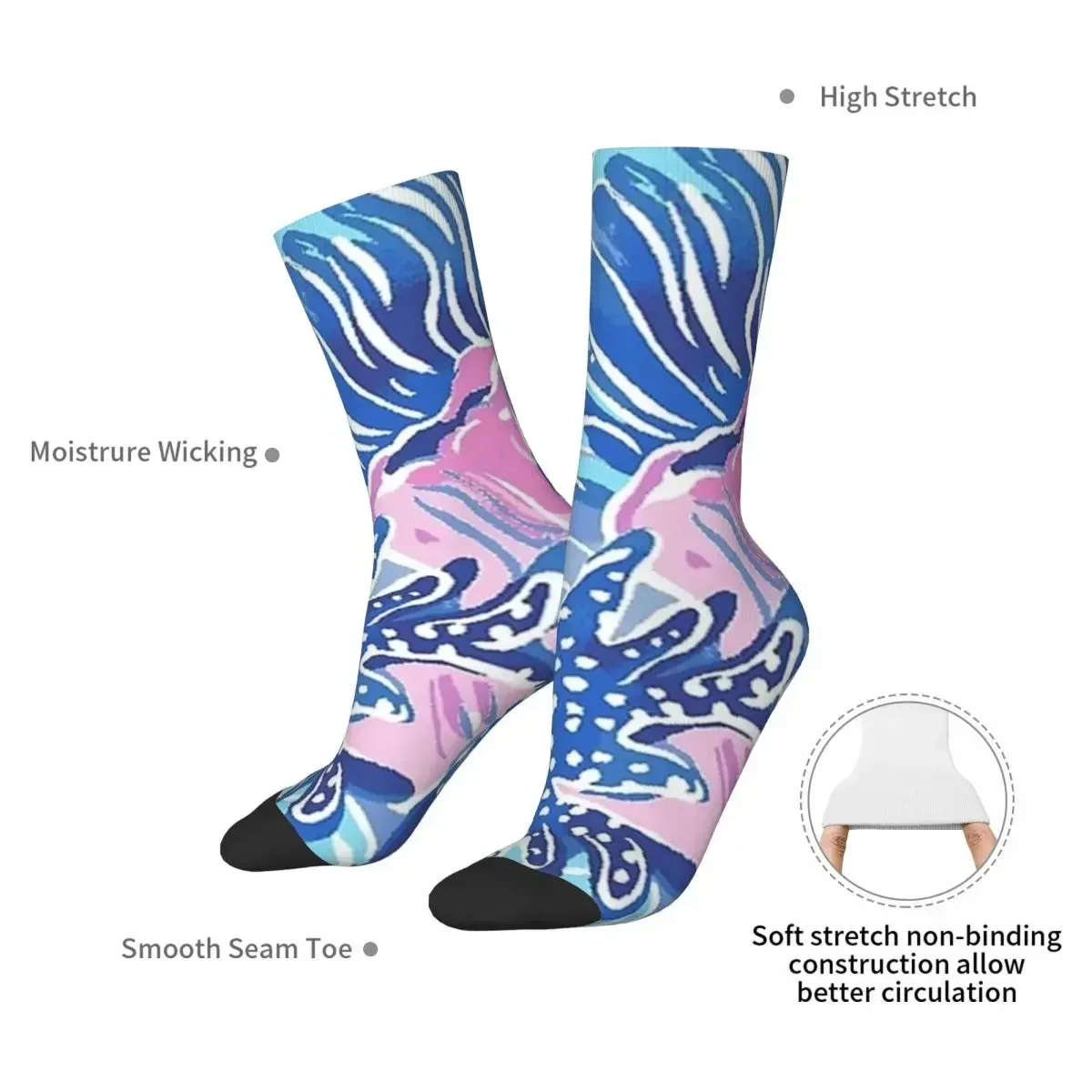 Lily Pulitzer (21) Socks Harajuku Sweat Absorbing Stockings All Season Long Socks Accessories for Unisex Gifts