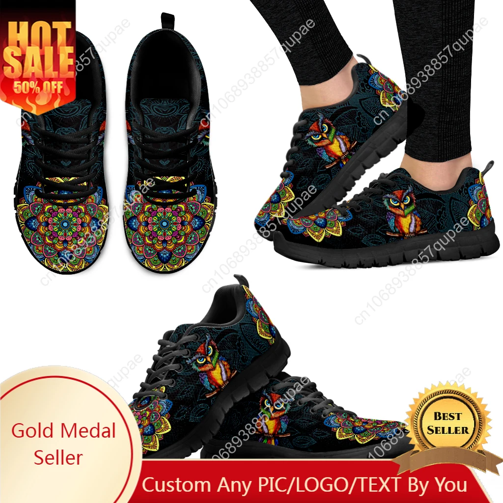 Mandala Owl Sports Fashion Classic Shoes Mens Womens Teenager Breathable Sneakers Casual Custom High Quality Couple Shoes