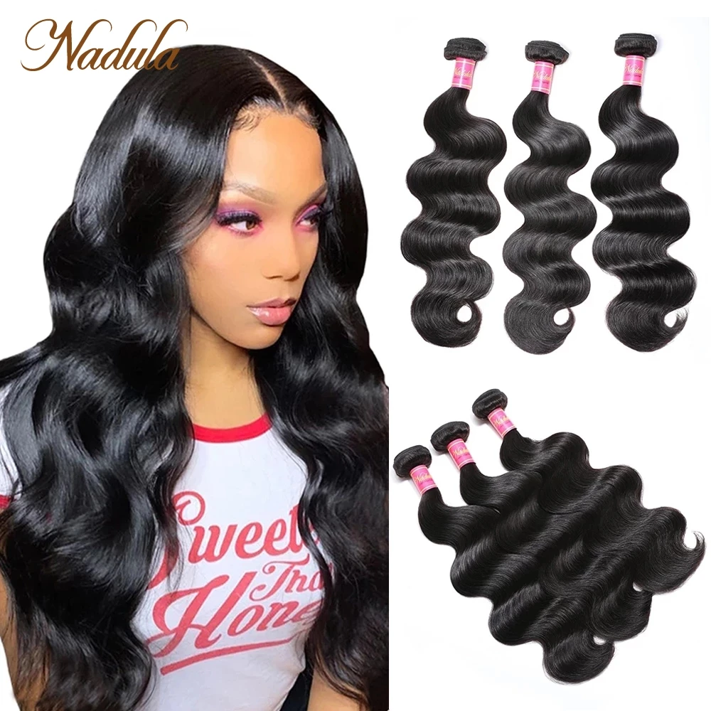 

Nadula Hair Bundles 3Piece/Lot Indian Hair Body Wave 100% Human Remy Hair Extension Natural Color Free Shipping