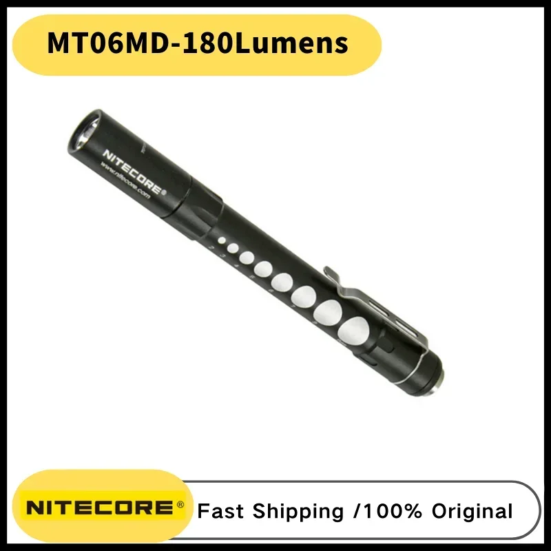 Nitecore mt06md lanterna médica profissional nichia 219b 180lm potência por 2 * baterias aaa caneta luz engenheiros mecânicos