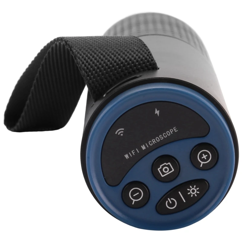 ไร้สายกล้องจุลทรรศน์อิเล็กตรอน 50X-1000X 2MP USB ไร้สายกล้องจุลทรรศน์อิเล็กทรอนิกส์สําหรับ Android IOS PC ซูมกล้องแว่นขยายสีดํา