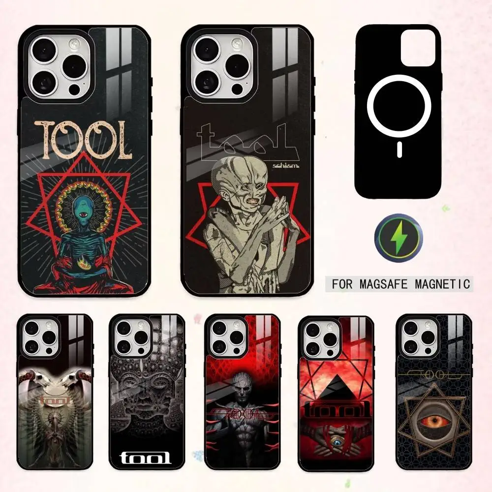 

Vintage Rock Band T-Tool S-Schism Phone Case For iPhone17,16,15,14,13,12,11 Plus,Pro Max Magnetic For Magsafe Wireless Charging