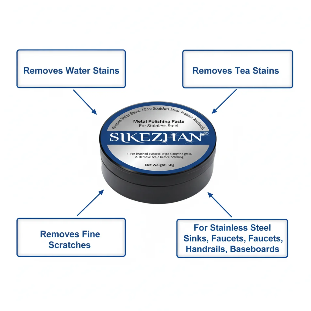 Multifunctionele roestvrijstalen polijstpasta wastafel kraan rail plintreiniger roestverwijderaar krasreparatie verhelderende crème