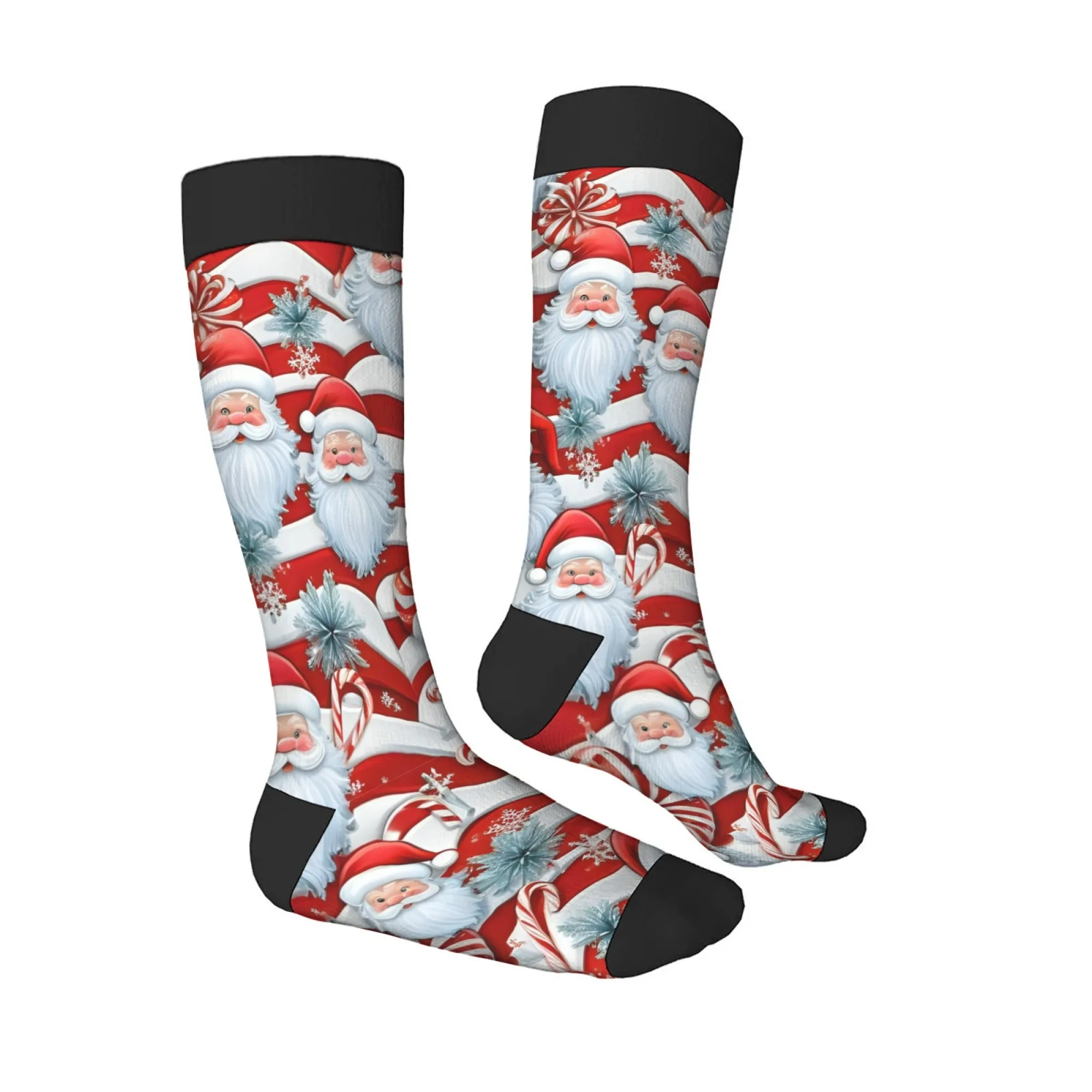 AliExpress Festive Christmas Themed Knee High Socks with Santa Candy Design Unisex Compression Stockings Cycling Socks  Running Sport Socks