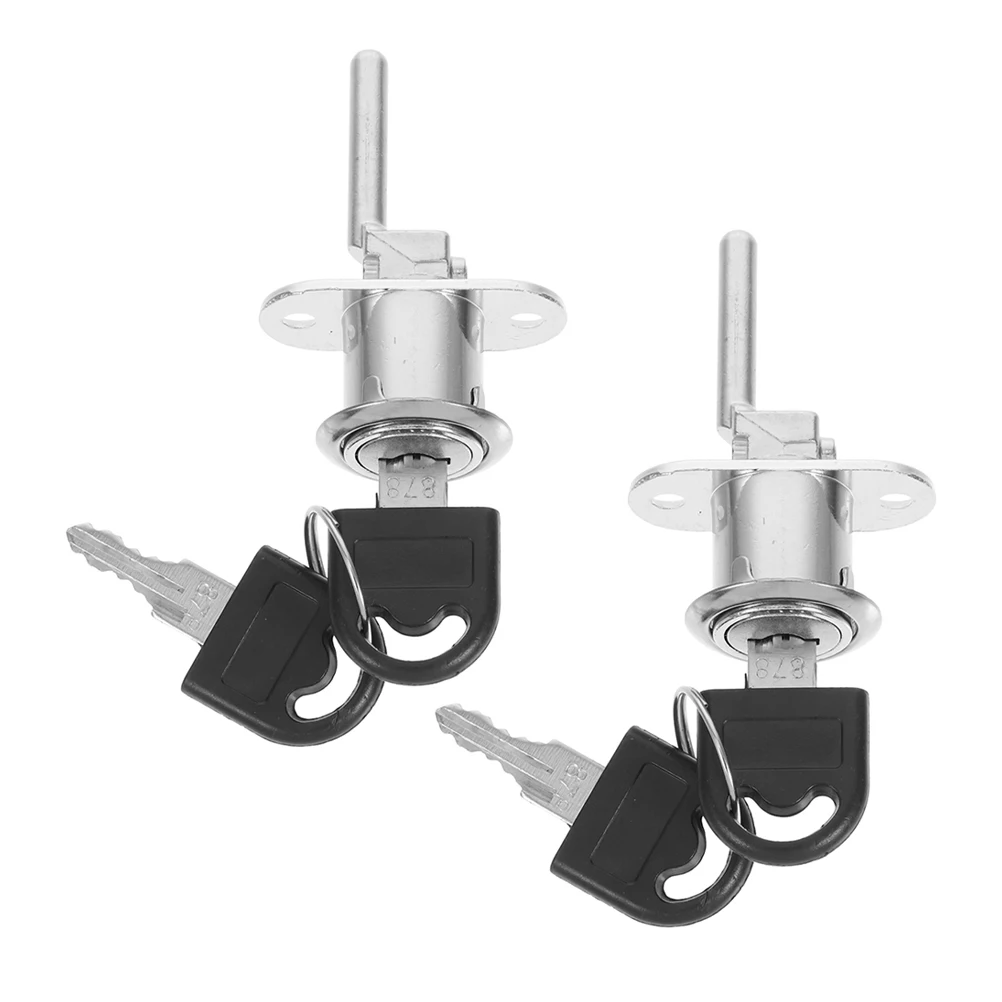 2pcs Metal Drawer With Keys Triple Design Keyed Cabinet Locks For File Cabinet Office Desk Replacement Durable Security Locks