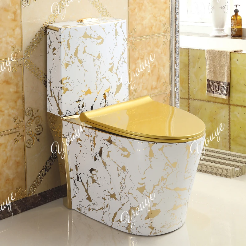 

Creative Personality Art Golden Toilet Super Swirl Deodorant European Color Seat Toilet Adult Bathroom Household