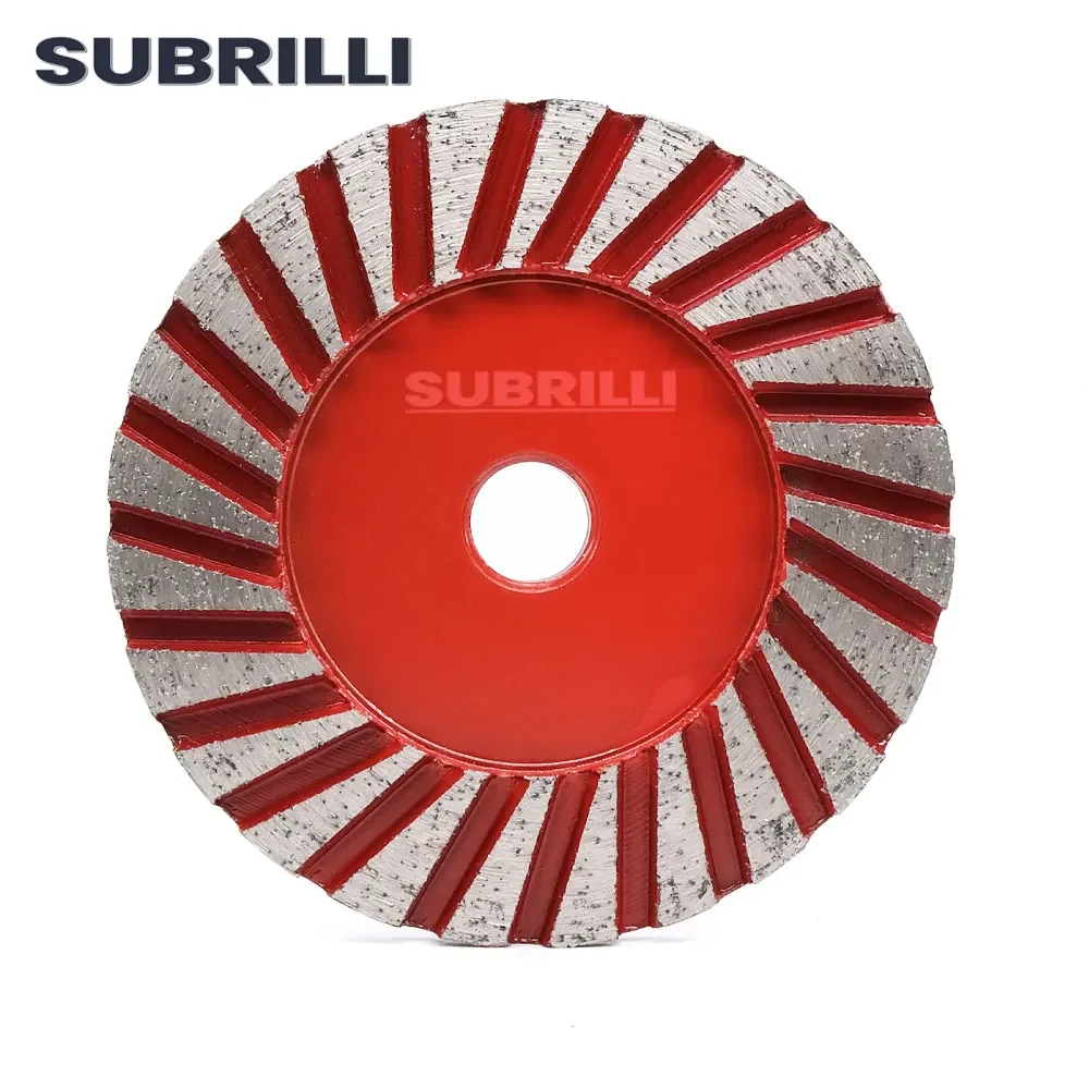 SUBRILLI-muela de segmento de diamante de 4 ", llanta Turbo, rueda de copa ondulada, grano 40 abrasivo para piedra, granito, mármol, tallado de hormigón