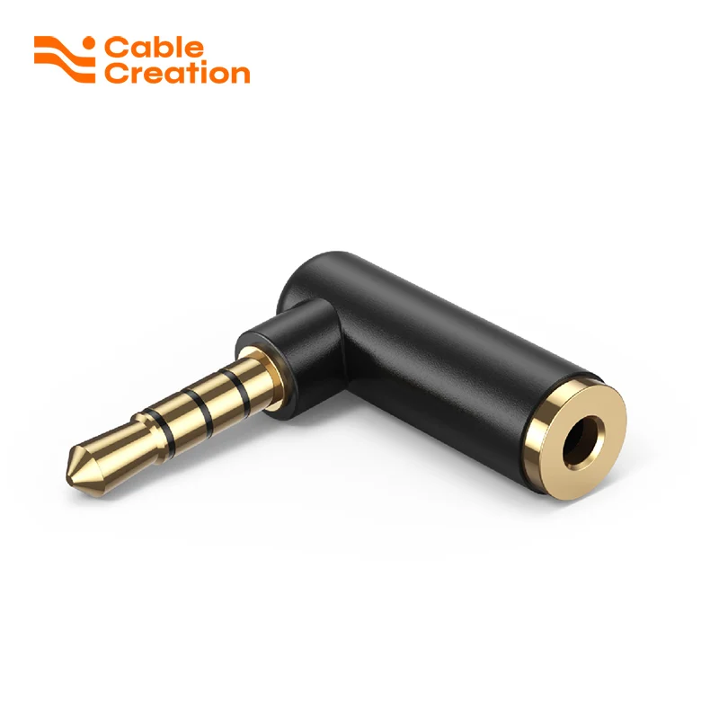 

CableCreation Angle 3.5mm Audio Adapter, 1/8 TRRS Stereo Headphone Male to Female Connector