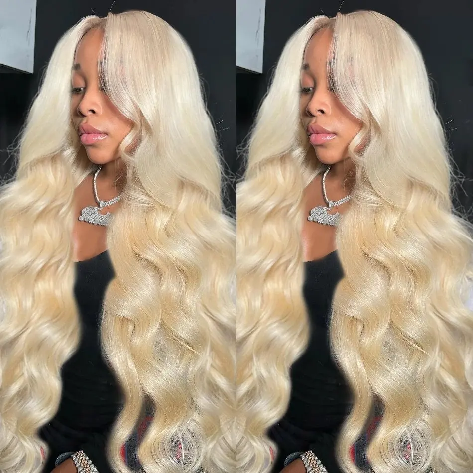 Rosabeauty 613 Body Wave HD Transparent 13x6 Blonde Lace Front Human Hair Wigs 250 Density 13X4 Frontal Wig Preplucked For Women