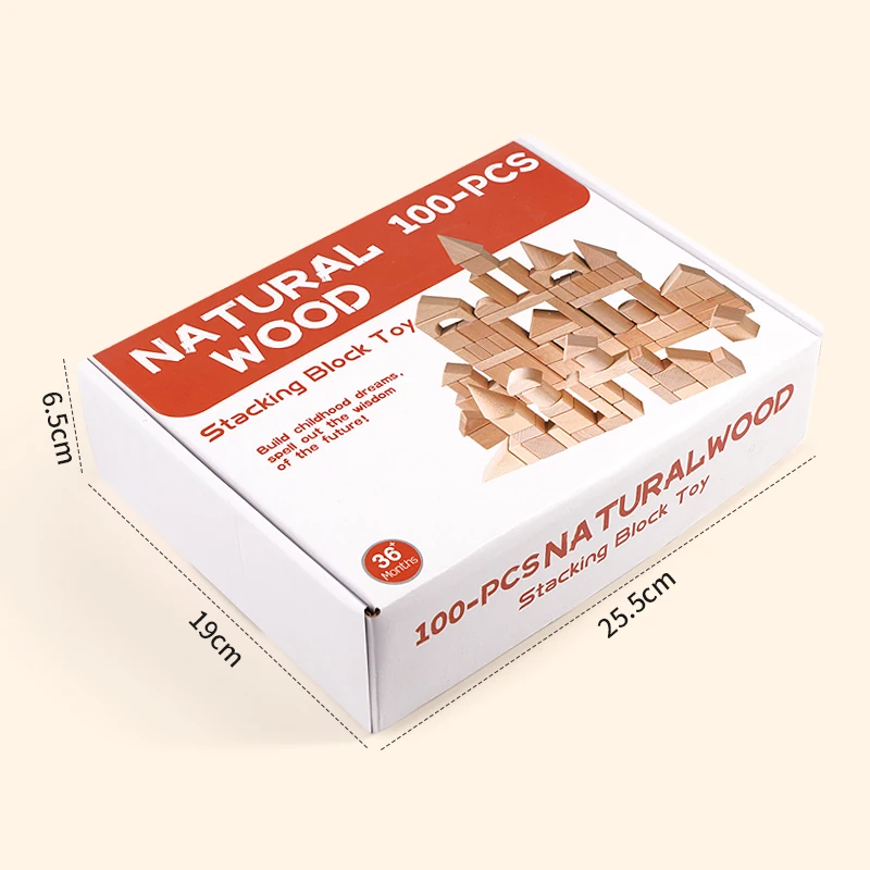 100 Stuks Natuurlijke Houten Bouwstenen Voor Peuters Geometrische Opslag Emmer En Vorm Sorter Deksel Montessori Educatief Speelgoed