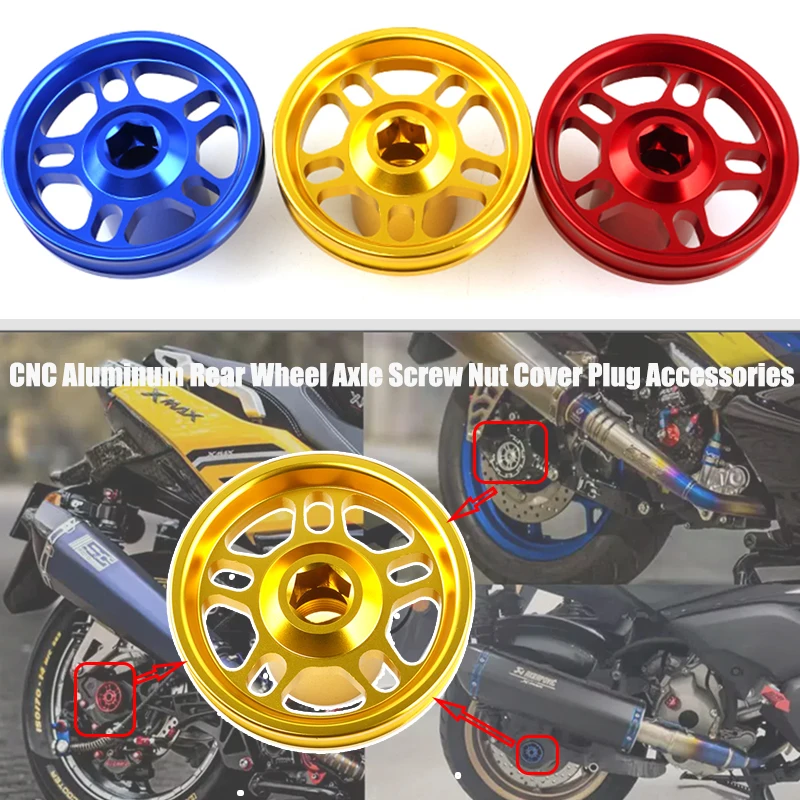 Motorcycle Accessories New Fit For Yamaha Xmax 250 300 400 2017-2025 CNC Aluminum Rear Wheel Axle Screw Nut Cover Plug